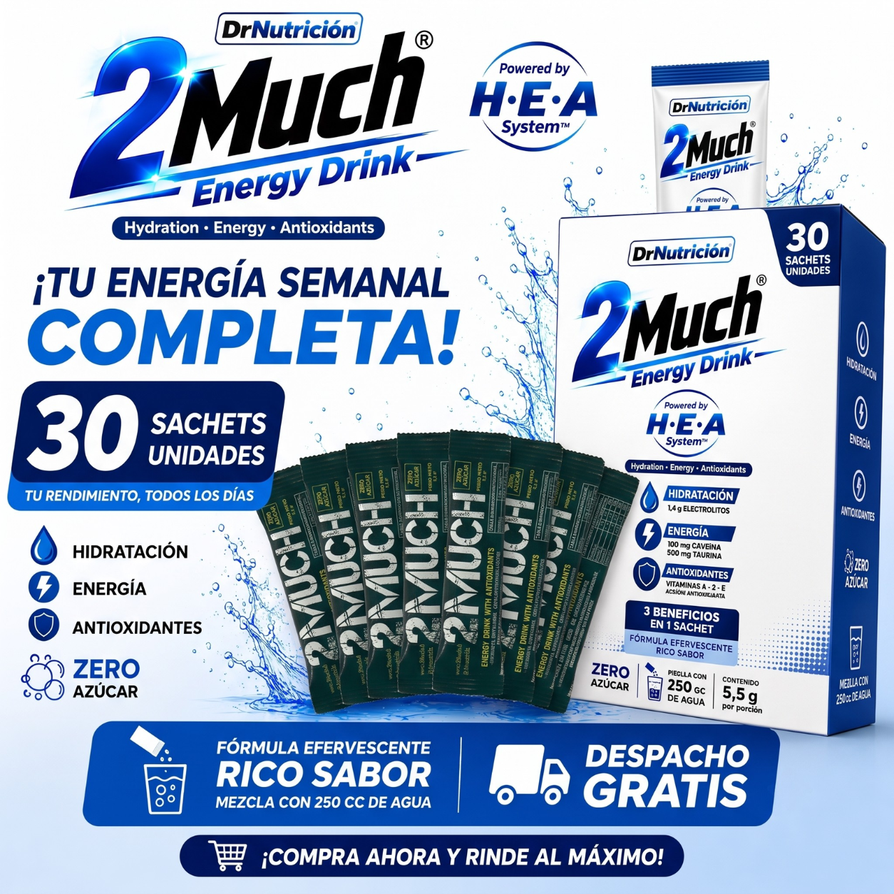 2MUCH Powered by HEA System (30 Unidades) – Tu Plan de Energía Mensual